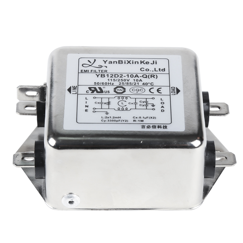 YB12D2 One Stage Single Phase Filter M4 Screw Output Power Line ตัวกรองสัญญาณรบกวน