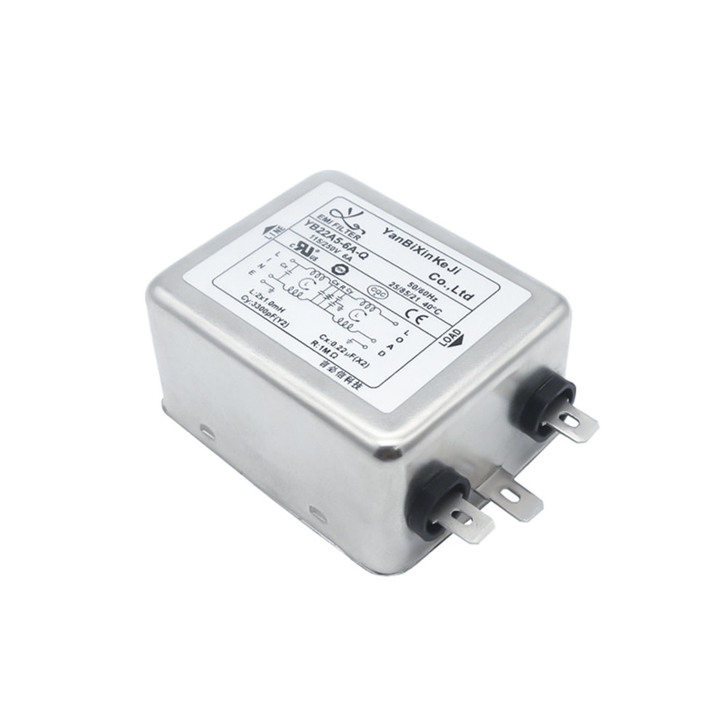 Dual Stage IEC Inlet Filter 220V 6A Single Socket EMI Filter สำหรับสวิตช์ไฟ