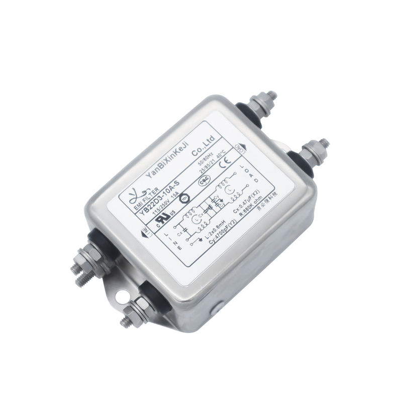 8A 220V EMI Filter ตัวกรองเฟสเดียวแบบ Dual-Stage ประสิทธิภาพสูงสำหรับอุปกรณ์ผ่าตัด
