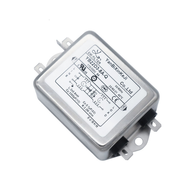 8A 220V EMI Filter ตัวกรองเฟสเดียวแบบ Dual-Stage ประสิทธิภาพสูงสำหรับอุปกรณ์ผ่าตัด