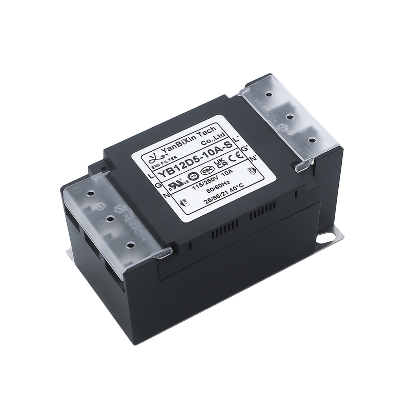 ฟิลเตอร์กรอบพลาสติกแบบเฟสเดียว 10A ฟิลเตอร์ EMC รวม 115V / 250V ฟิลเตอร์สายไฟฟ้า