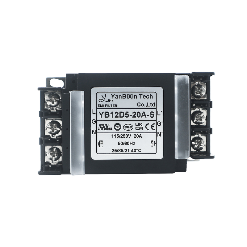 YBX เครื่องกรองแบบใหม่แบบเดียว ปลาสติกที่ปลอดภัย EMI/EMC เครื่องกรองที่มีฝาปิดตึกปลาย