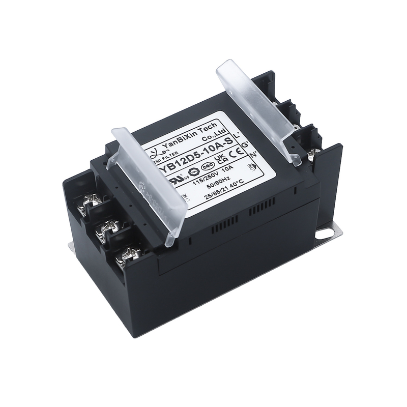 YBX เครื่องกรองแบบใหม่แบบเดียว ปลาสติกที่ปลอดภัย EMI/EMC เครื่องกรองที่มีฝาปิดตึกปลาย
