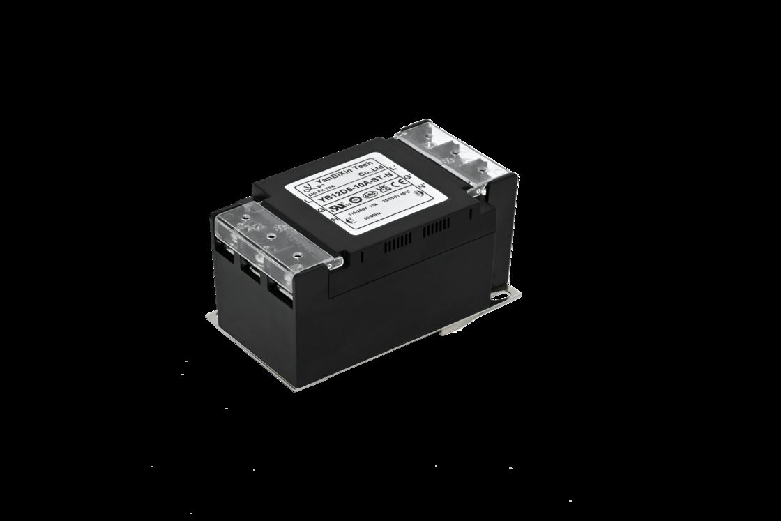 เครื่องกรองระยะเดียว ปลาสติกที่ปลอดภัย EMI/EMC เครื่องกรองที่มีฝาปิดตึกปลาย