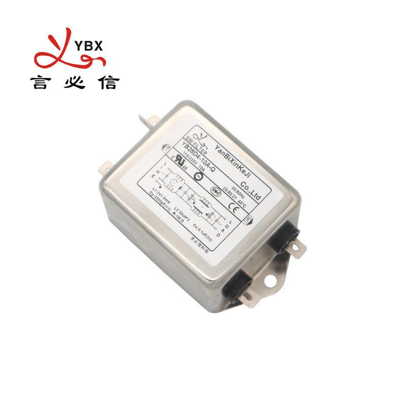 ตัวกรองพลังงาน Emi เฟสเดียว 3A 6A 10A สลักเกลียว AC ตัวกรองความถี่ต่ำ