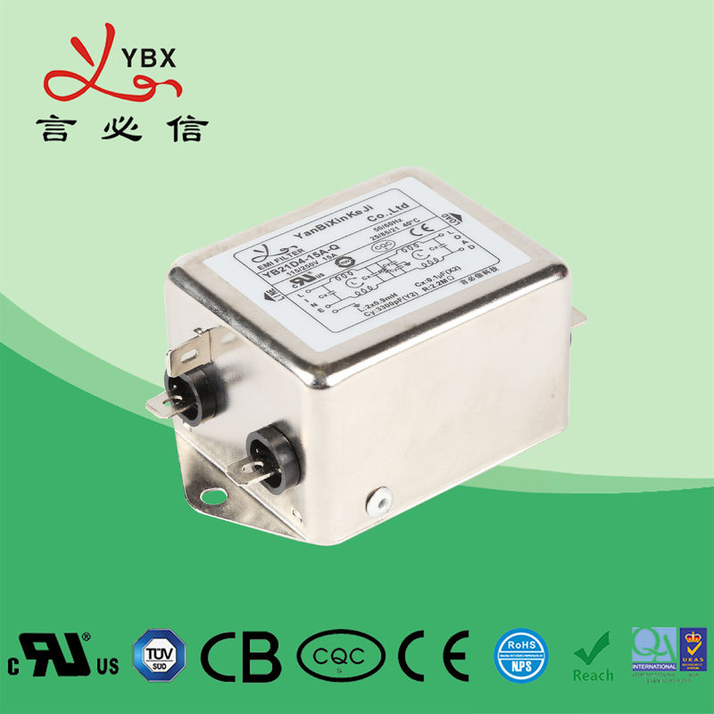 ตัวกรองสัญญาณไฟฟ้าอุตสาหกรรม EMI EMC Power ประสิทธิภาพสูง YB22D4 20A 250VAC